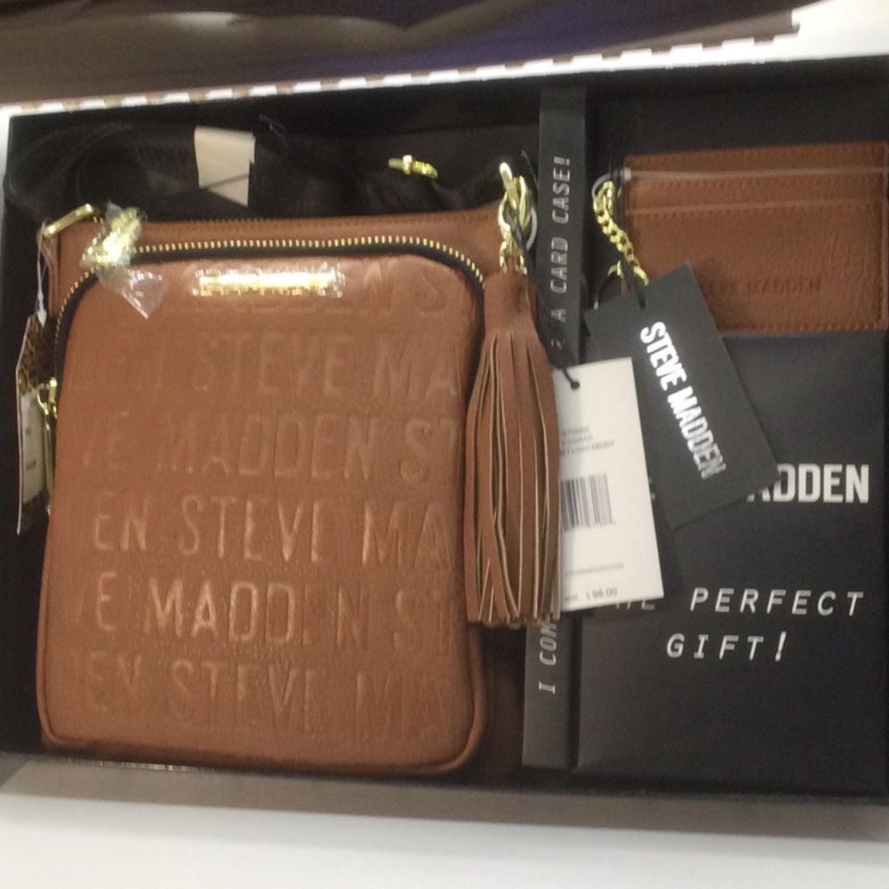 Steve Madden Cognac Crossbody 2 piece Set